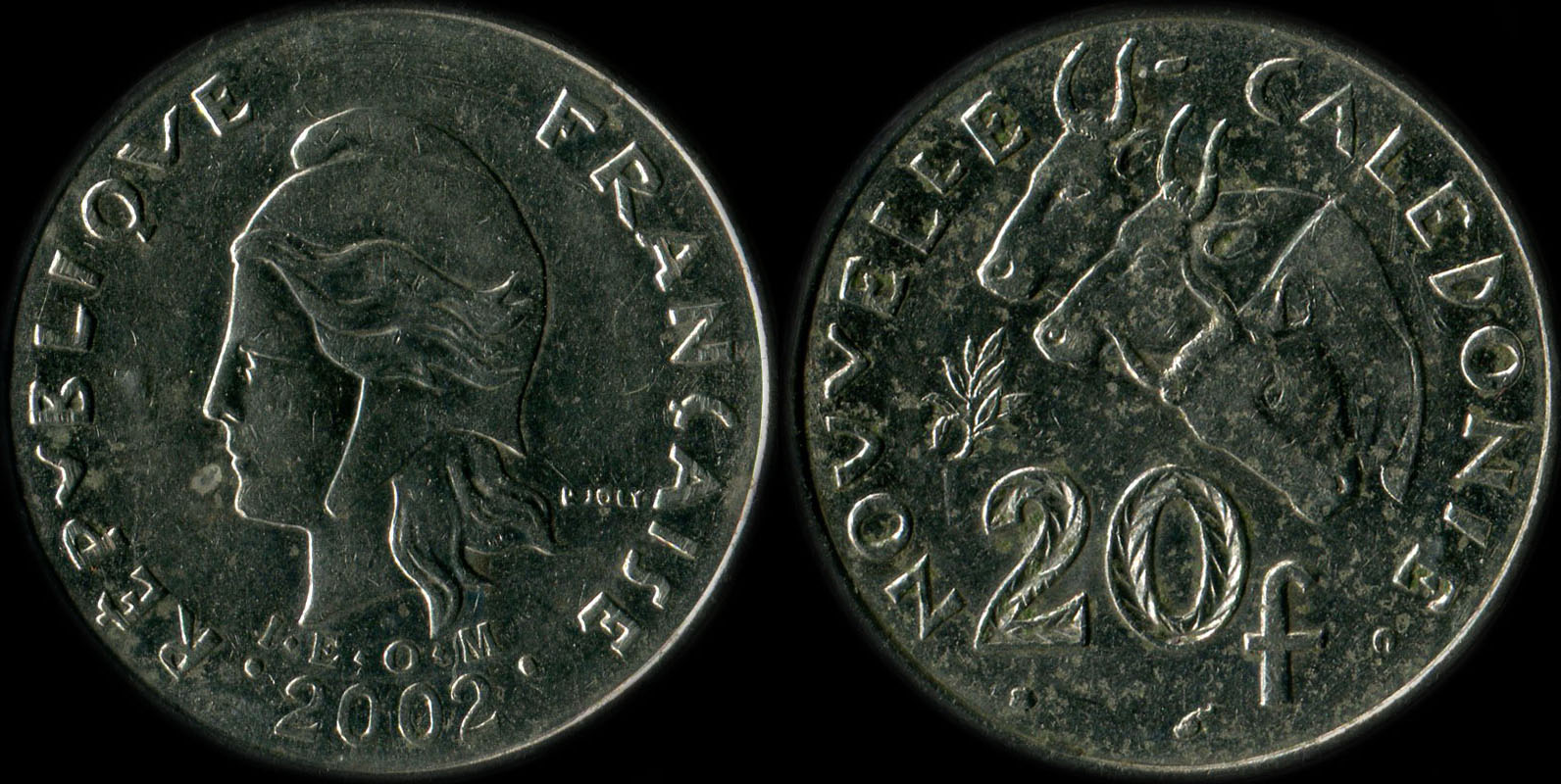 Pi�ce de 20 francs 2002 Nouvelle-Cal�donie