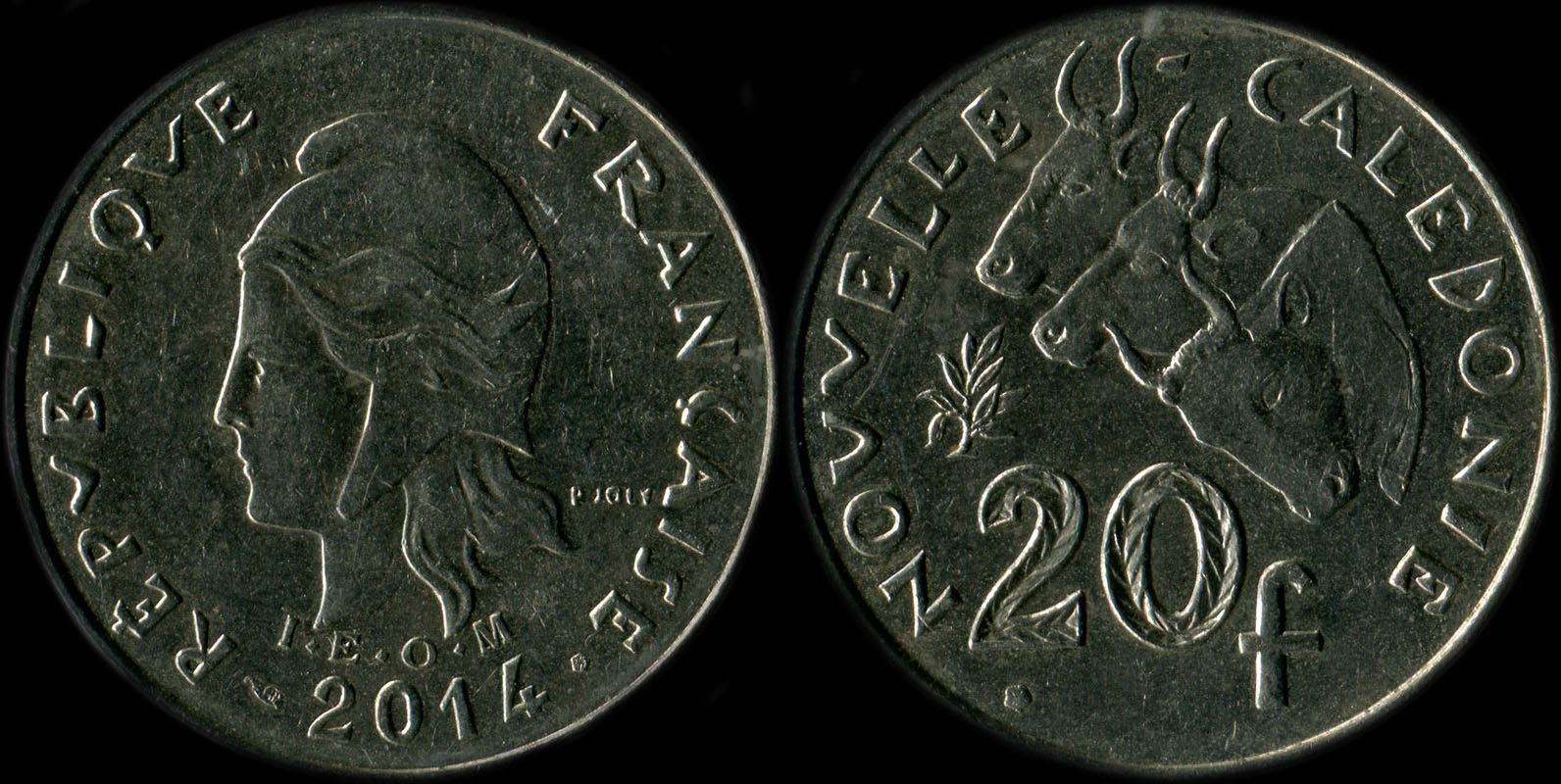 Pi�ce de 20 francs 2014 Nouvelle-Cal�donie