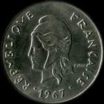 Nouvelle-Cal�donie - pi�ce de 50 francs 1967 R�publique Fran�aise - avers
