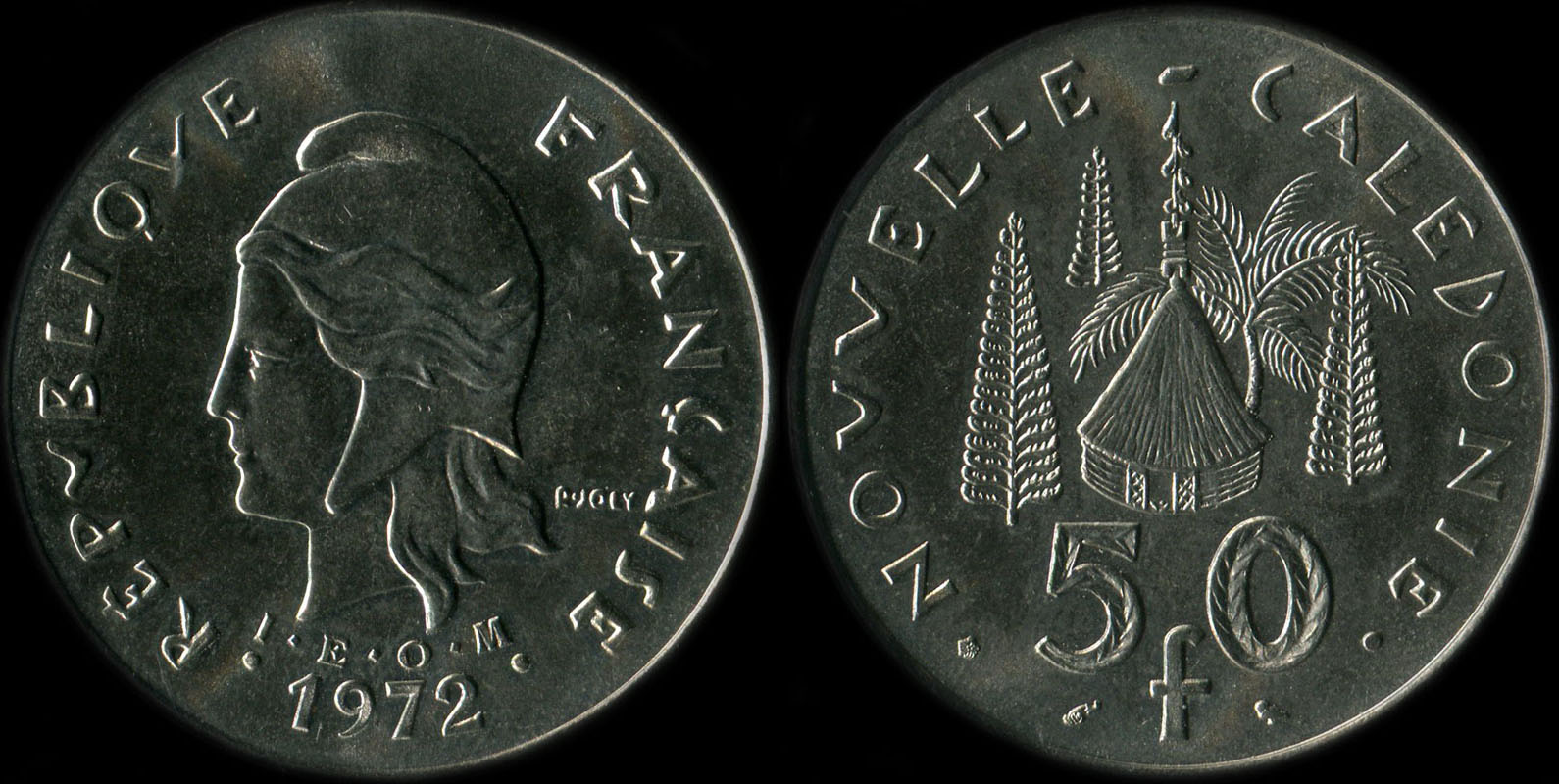 Pièce de 50 francs 1972 Nouvelle-Calédonie