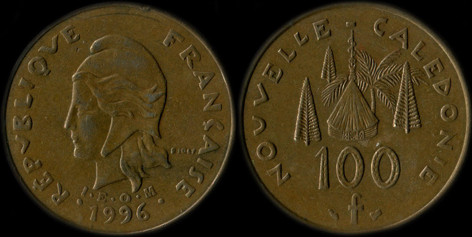 Pièce de 100 francs 1996 Nouvelle-Calédonie