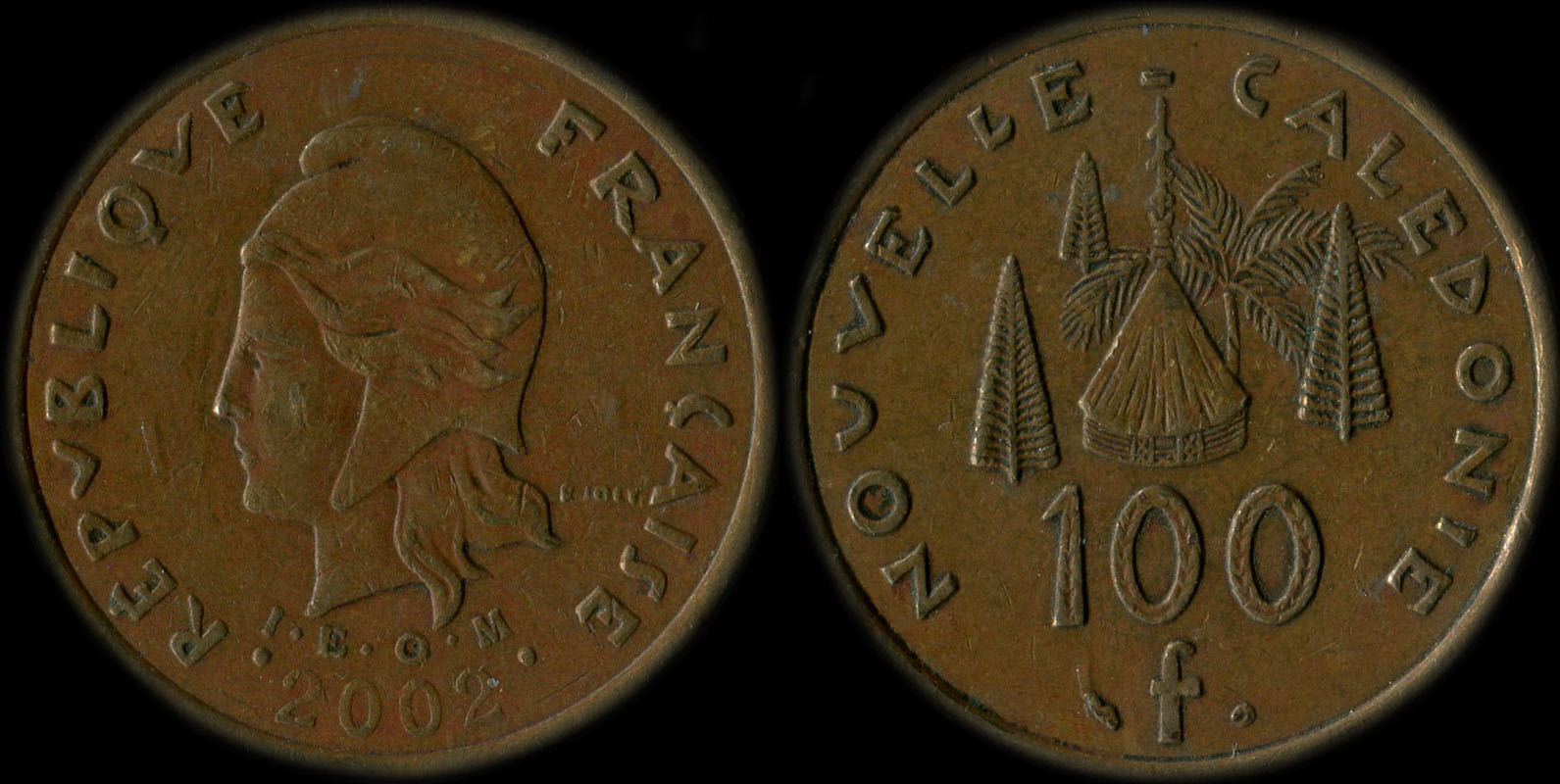 Pièce de 100 francs 2002 Nouvelle-Calédonie