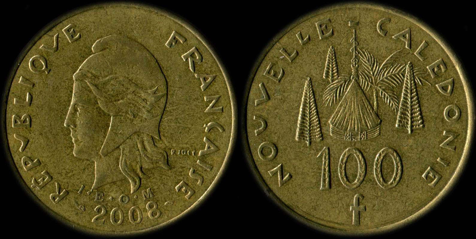 Pièce de 100 francs 2008 Nouvelle-Calédonie