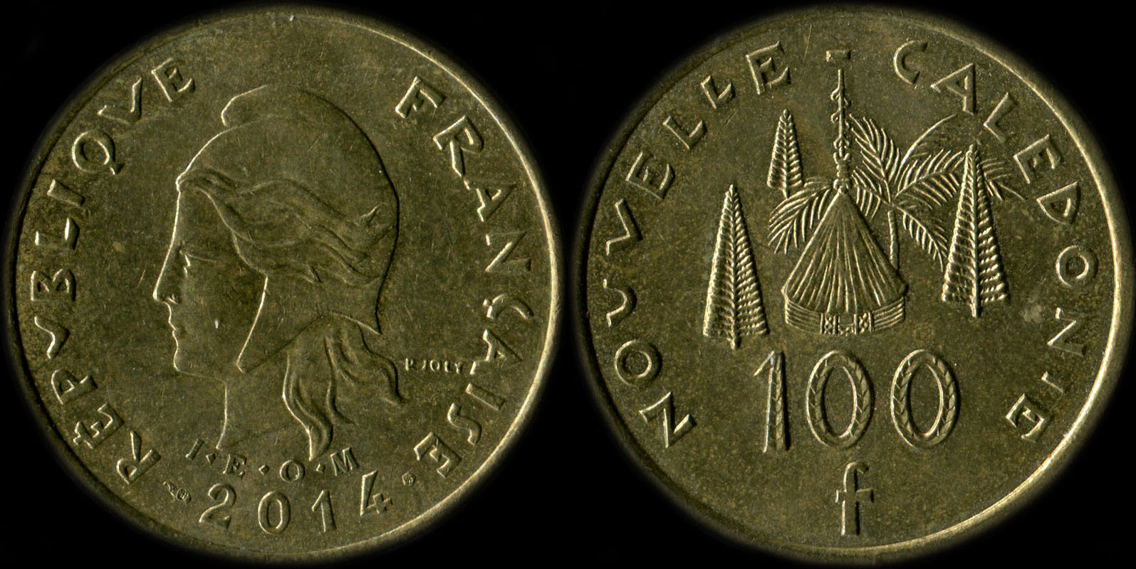 Pi�ce de 100 francs 2014 Nouvelle-Cal�donie