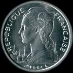 Pièce de 2 francs 1964 - Archipel des Commores - avers