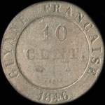 Pi�ce de 10 centimes Guyane fran�aise - 1846 A - Louis XVIII Roi des Fran�ais - revers