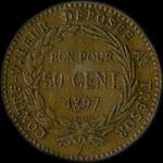 Pièce de 50 centimes 1897 colonie de la Martinique - revers