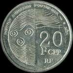 Territoires fran�ais du Pacifique - Institut d'Emission d'Outre-Mer - pi�ce de 20 francs CFP 2021 - revers
