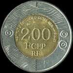Territoires fran�ais du Pacifique - Institut d'Emission d'Outre-Mer - pi�ce de 200 francs CFP 2021 - revers