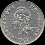Polynésie - pièce de 10 francs 1967 Polynésie française - avers