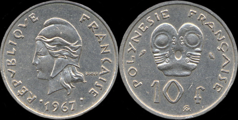 Pièce de 10 francs 1967 Polynésie française