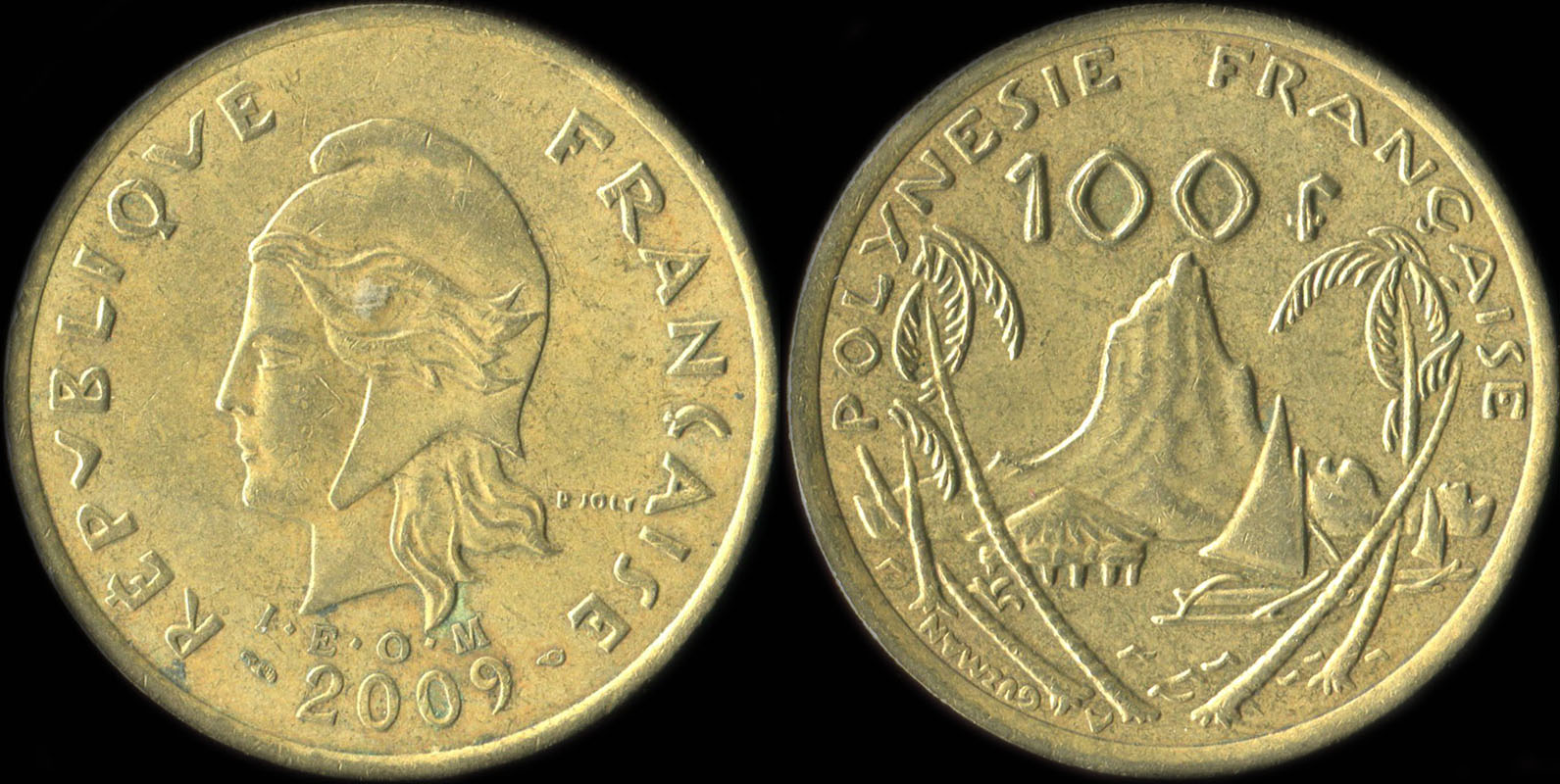 Pièce de 100 francs 2009 - I.E.O.M. Polynésie française