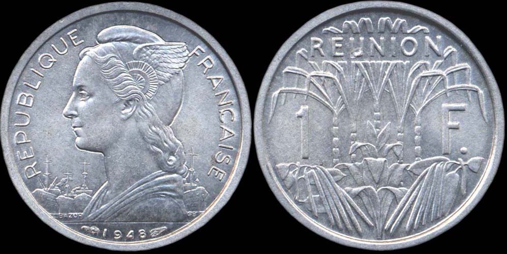 Pièce de 1 franc 1948 La Réunion
