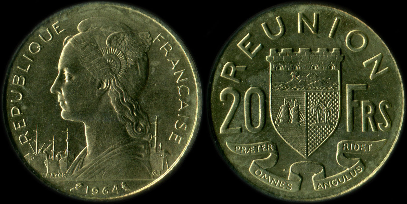 Pi�ce de 20 francs 1964 La R�union
