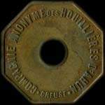 Jeton de n�cessit� de 2 francs payables en pain �mis par la Compagnie Anonyme des Houilli�res d'Ahun (23150 - Creuse) - avers