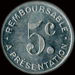 Jeton de n�cessit� de 5 centimes �mis par la Pharmacie du Docteur Ferret - Albi (81000 - Tarn) - revers