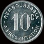 Jeton de n�cessit� de 10 centimes �mis par la Pharmacie du Docteur Ferret - Albi (81000 - Tarn) - revers