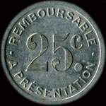 Jeton de n�cessit� de 25 centimes �mis par la Pharmacie du Docteur Ferret - Albi (81000 - Tarn) - revers