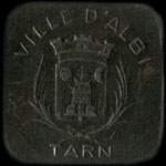 Jeton de nécessité de 20 centimes émis en 1925 par la Ville d'Albi (81000 - Tarn) - avers