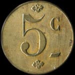 Jeton de 5 centimes �mis par le Restaurant du Mans � Alen�on (61000 - Orne) - revers