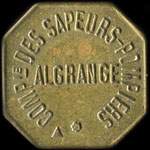 Jeton 50 centimes �mis par la Compagnie des Sapeurs-Pompiers de la Ville d'Algrange (57440 - Moselle) - avers