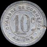 Jeton de nécessité de 10 centimes émis en 1921 par la Chambre de Commerce d'Amiens (80000 - Somme) - revers