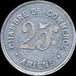 Jeton de nécessité de 25 centimes émis en 1920 par la Chambre de Commerce d'Amiens (80000 - Somme) - revers
