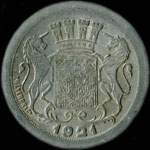 Jeton de nécessité de 25 centimes émis en 1921 par la Chambre de Commerce d'Amiens (80000 - Somme) - avers