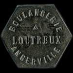 Jeton de nécessité de 2 1/2 centimes émis par la Boulangerie Loutreux à Angerville (91670 - Essonne) - avers