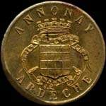 Jeton de n�cessit� de 5 centimes �mis en 1918 par l'Union Commerciale et Industrielle d'Annonay (07100 - Ard�che) - avers