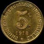 Jeton de n�cessit� de 5 centimes �mis en 1918 par l'Union Commerciale et Industrielle d'Annonay (07100 - Ard�che) - revers