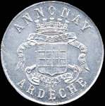 Jeton de n�cessit� de 10 centimes �mis en 1918 par l'Union Commerciale et Industrielle d'Annonay (07100 - Ard�che) - avers