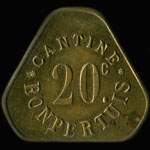 Jeton de n�cessit� de 20 centimes �mis par la Cantine Bonpertuis � Apprieu (38140 - Is�re) - avers