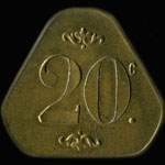 Jeton de n�cessit� de 20 centimes �mis par la Cantine Bonpertuis � Apprieu (38140 - Is�re) - revers