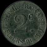 Jeton de 2 centimes �mis par Michel Souche, liquoriste, fabricant des marques Elixir Fran�ais et Fleurs de Mai � Arbresle (69210 - Rh�ne) - avers