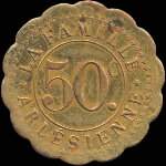 Jeton de nécessité de 50 centimes (rond lobé) émis par La Famille Arlésienne à Arles (13200 - Bouches-du-Rhône) - avers