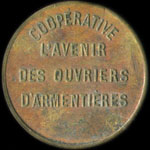 Jeton de Pain bis �mis par la Coop�rative l'Avenir des Ouvriers d'Armenti�res (59280 - Nord) - avers
