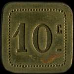 Jeton de n�cessit� de 10 centimes �mis par le Caf� de la Paix � Arras (62000 - Pas-de-Calais) - revers