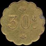 Jeton de n�cessit� de 30 centimes �mis par le Caf� de la Paix � Arras (62000 - Pas-de-Calais) - revers