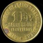 Jeton de 1 franc �mis par le Syndicat d'Entrepositaires et Limonadiers - Eug. Gaertner - Tel. 7 - P�cheur � Arzwiller (57405 - Moselle) - revers