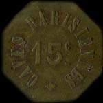 Jeton de n�cessit� de 15 centimes �mis par les Caves Parisiennes � Asni�res-sur-Seine (92600 - Hauts-de-Seine) - avers