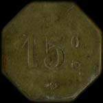 Jeton de n�cessit� de 15 centimes �mis par les Caves Parisiennes � Asni�res-sur-Seine (92600 - Hauts-de-Seine) - revers