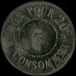 Jeton de n�cessit� de 20 centimes �mis par Le Gaulois � Asni�res-sur-Seine (92600 - Hauts-de-Seine) - revers