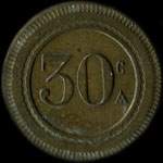 Jeton de n�cessit� de 30 centimes �mis par Le Gaulois � Asni�res-sur-Seine (92600 - Hauts-de-Seine) - revers