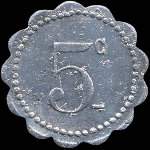 Jeton de n�cessit� de 5 centimes �mis par la Cantine des Vaux-de-V�re � Athis-de-l'Orne (61430 - Orne) - revers