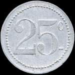Jeton de n�cessit� de 25 centimes �mis par la Cantine des Vaux-de-V�re � Athis-de-l'Orne (61430 - Orne) - revers