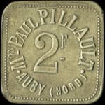 Jeton de n�cessit� de 2 francs �mis par la Maison Paul Pillault � Auby (59950 - Nord) - revers