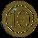 Jeton anonyme de 10 centimes à 12 pans d'Aulus-les-Bains - revers