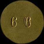 Jeton anonyme de 60 centimes en laiton rond 30 mm d'Aulus-les-Bains - avers