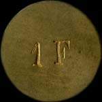 Jeton anonyme de 1 franc en laiton rond 30 mm d'Aulus-les-Bains - avers